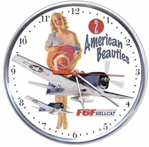 F6F Hellcat "American Beauties" Collectible Wall Clock